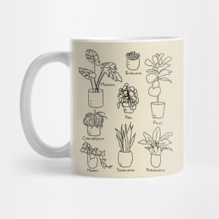 Hand Drawn Indoor Plants for Plant Lovers and Lovers of Cottage Core Mug